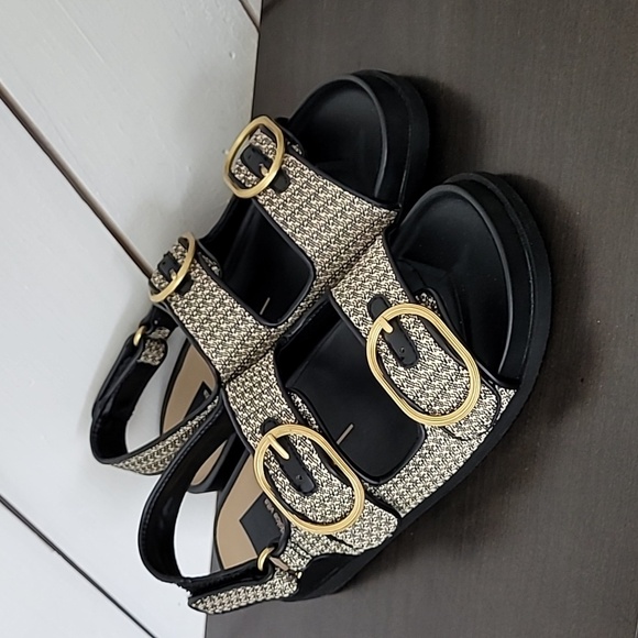NEW Dolce Vita Womens Starla Sporty Footbed Black Multi 7.5M Slide Sandal - Picture 1 of 9